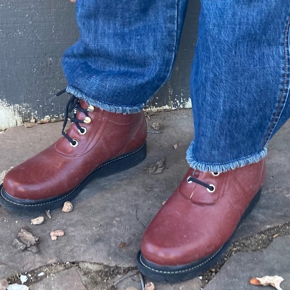 NWOT ILSE JACOBSEN hornbæk Short Rubber Rain Boots Lined Brick Red SZ: 9 (39) - Picture 14 of 15